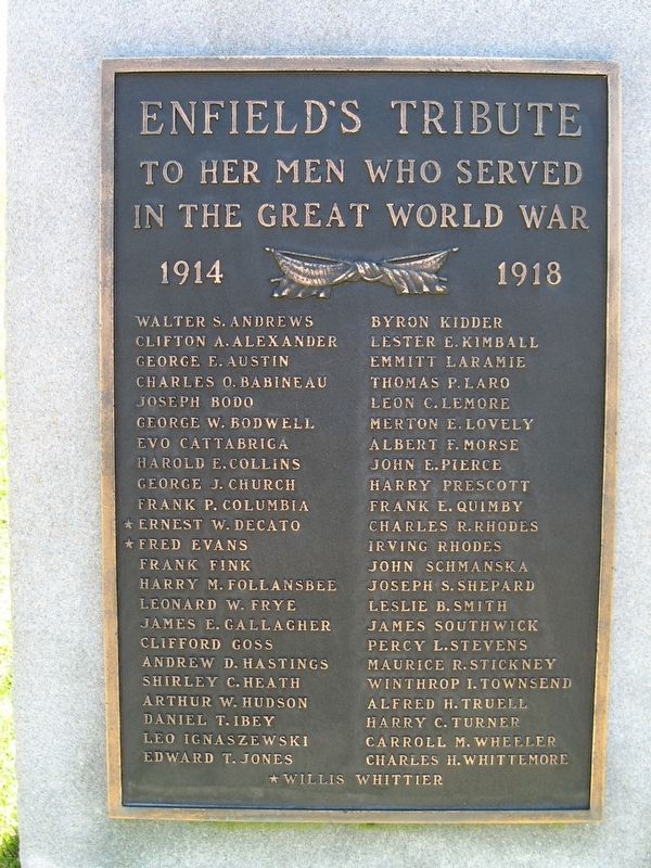 Enfield World War I Monument image. Click for full size.