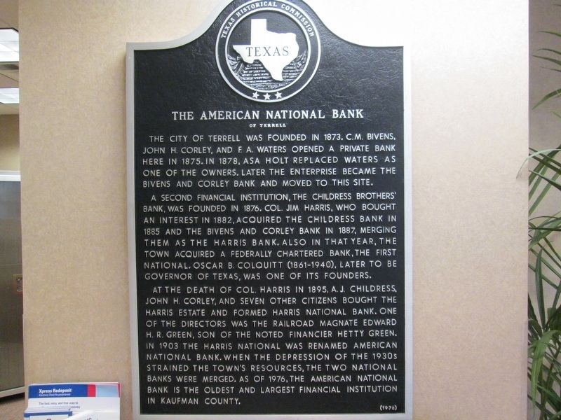 The American National Bank Marker image. Click for full size.