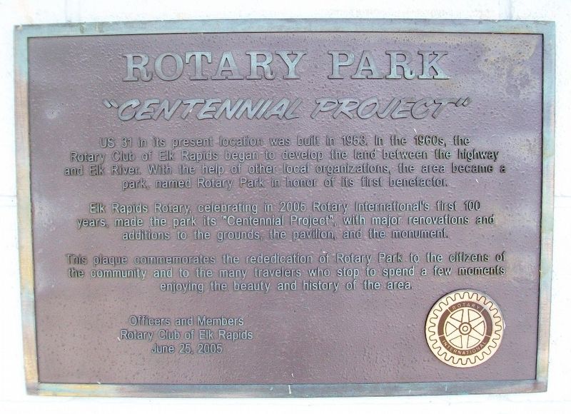 Rotary Park "Centennial Project" Marker image. Click for full size.