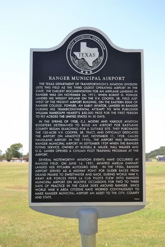 Ranger Municipal Airport Marker image. Click for full size.