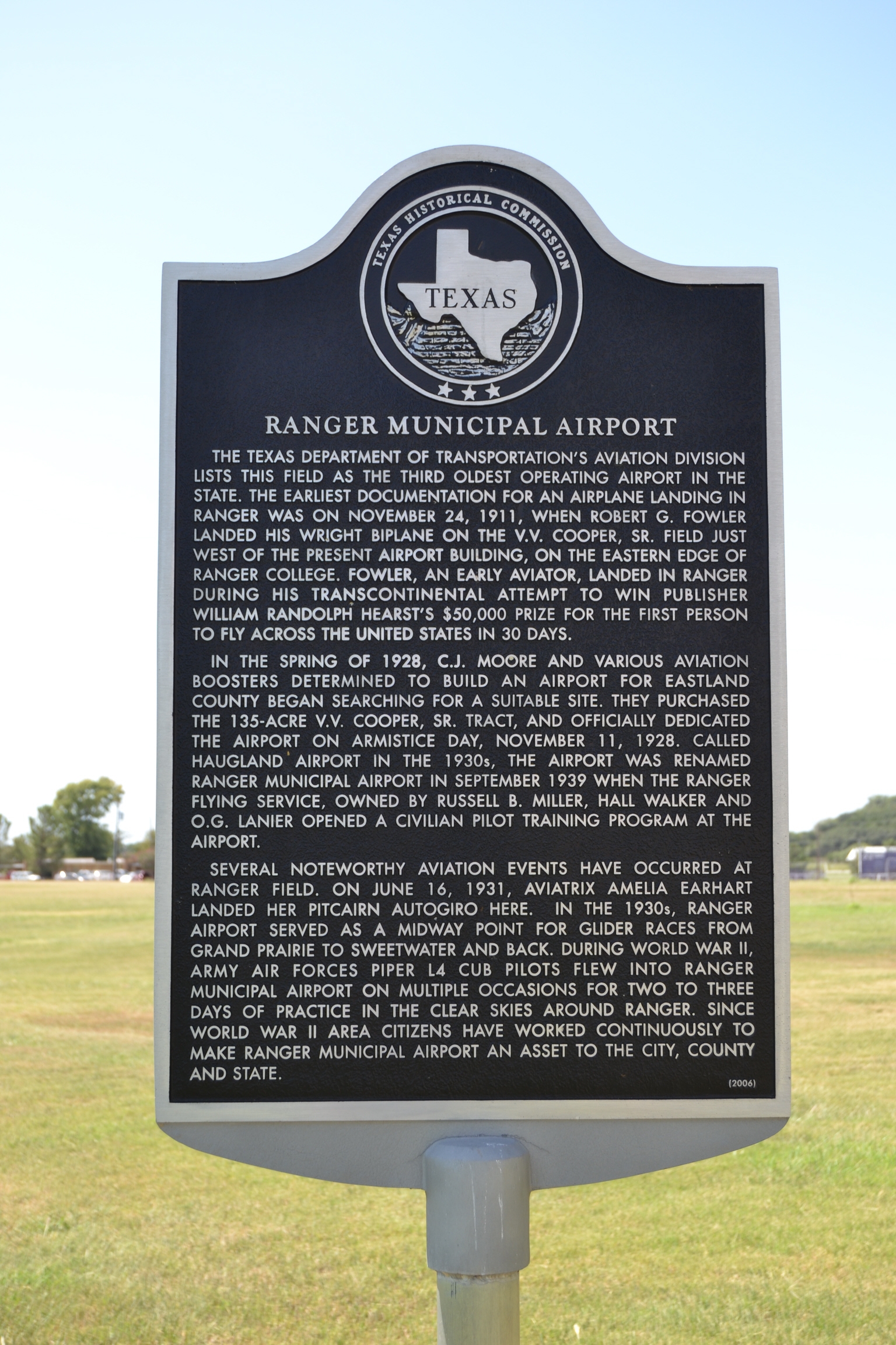 Ranger Municipal Airport Marker