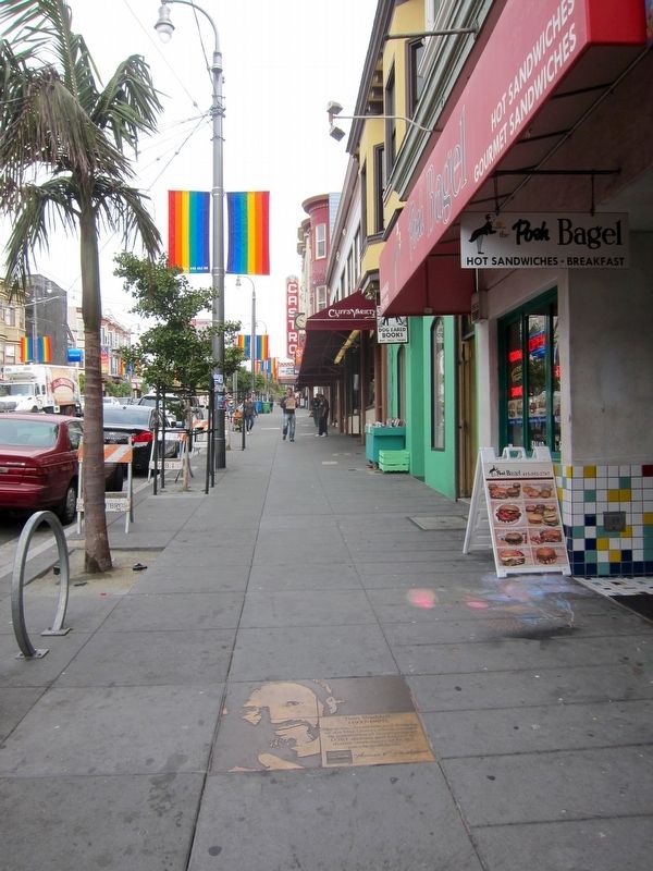 Tom Waddell Marker - Wide View, Looking North up Castro image. Click for full size.