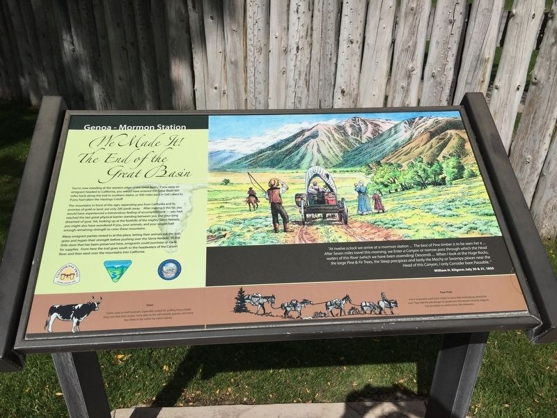 We Made It! The End of the Great Basin Marker. Click for full size. We Made It! The End of the Great Basin Marker image. Click for full size.