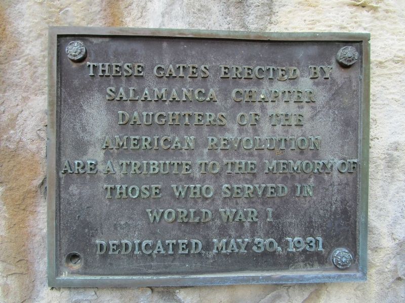 Salamanca DAR WWI Memorial. Click for full size. Salamanca DAR WWI Memorial image. Click for full size.