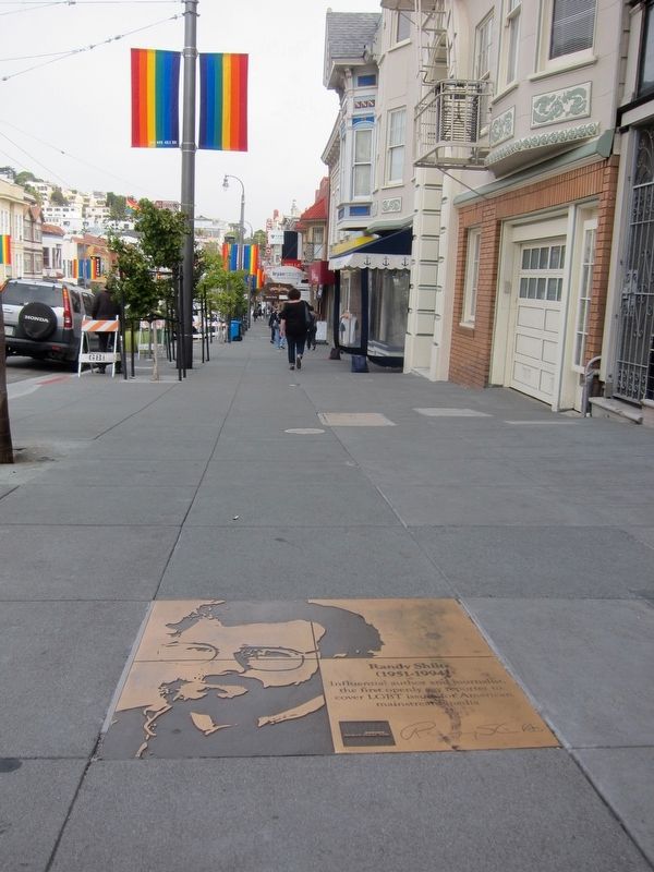 Randy Shilts Marker - Wide View, Looking North up Castro image. Click for full size.