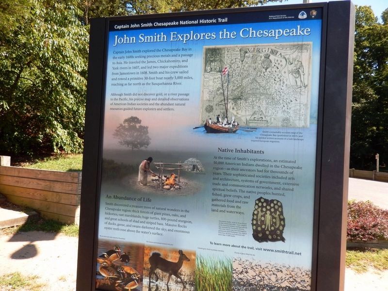 Captain John Smith explores the Chesapeake Marker-Panel 2. Click for full size. Captain John Smith explores the Chesapeake Marker-Panel 2 image. Click for full size.