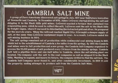 Cambria Salt Mine Marker image. Click for full size.