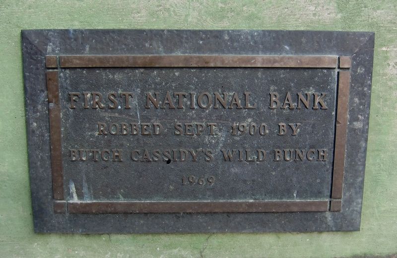 Butch Cassidy's Wild Bunch Bank Robbery Marker image. Click for full size.