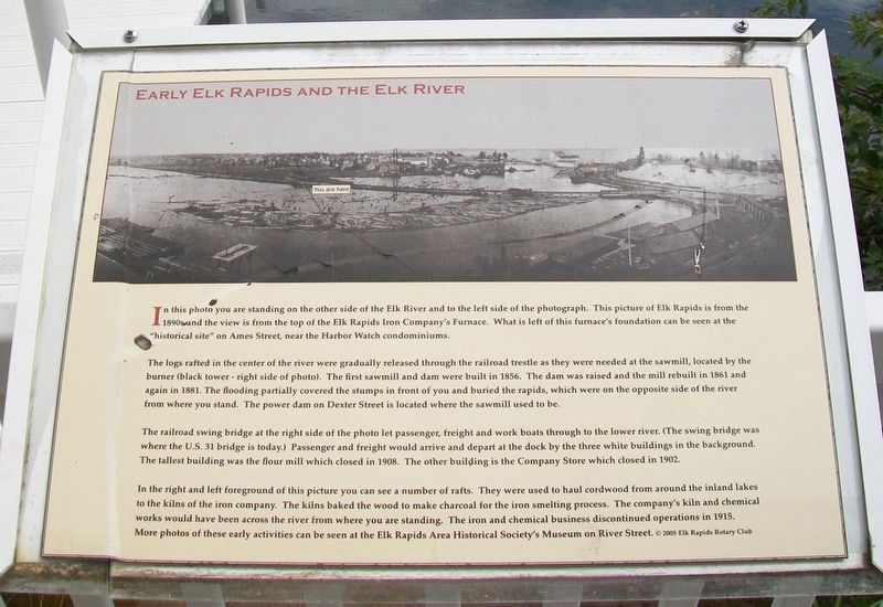 Early Elk Rapids and the Elk River Marker. Click for full size. Early Elk Rapids and the Elk River Marker image. Click for full size.