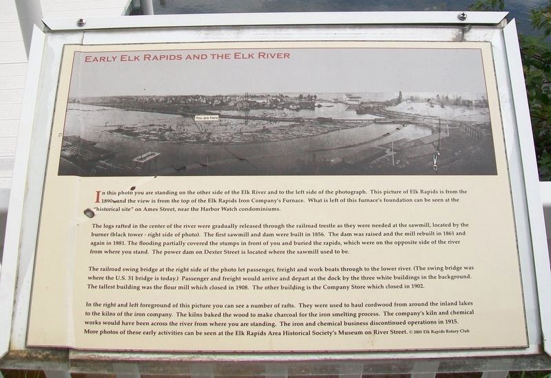 Early Elk Rapids and the Elk River Marker image. Click for full size.