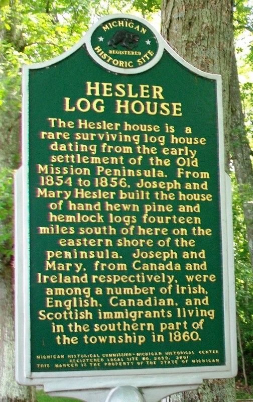 Hesler Log House Marker (Side A) image. Click for full size.