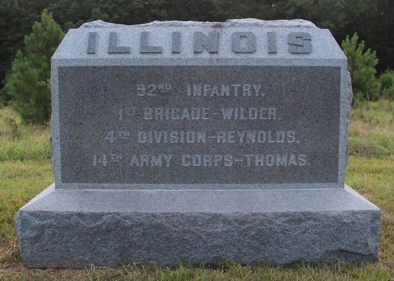 92nd Illinois Infantry Marker. Click for full size. 92nd Illinois Infantry Marker image. Click for full size.