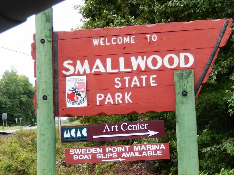 Sign at the entrance to Smallwood State Park image. Click for full size.