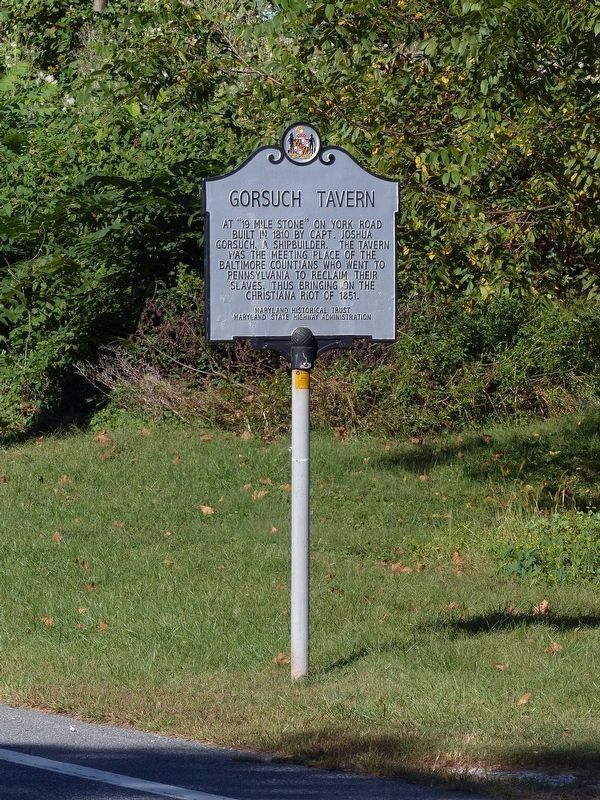 Gorsuch Tavern Marker<br>on the York Road image. Click for full size.