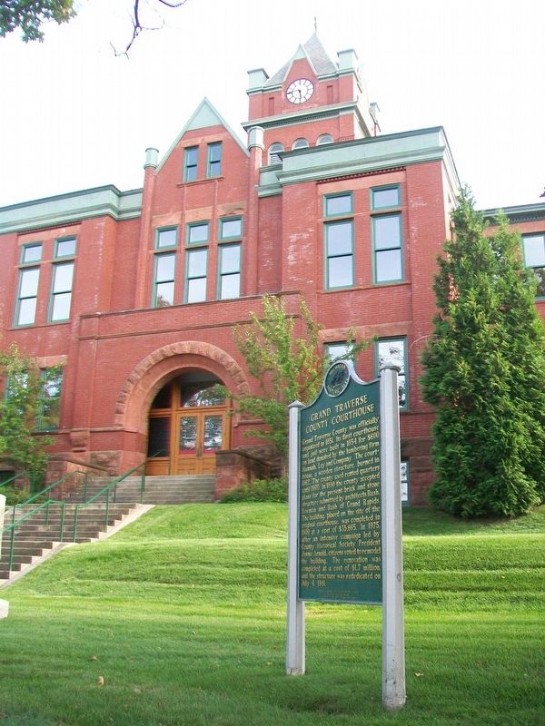 Grand Traverse County Courthouse and Marker image. Click for more information.