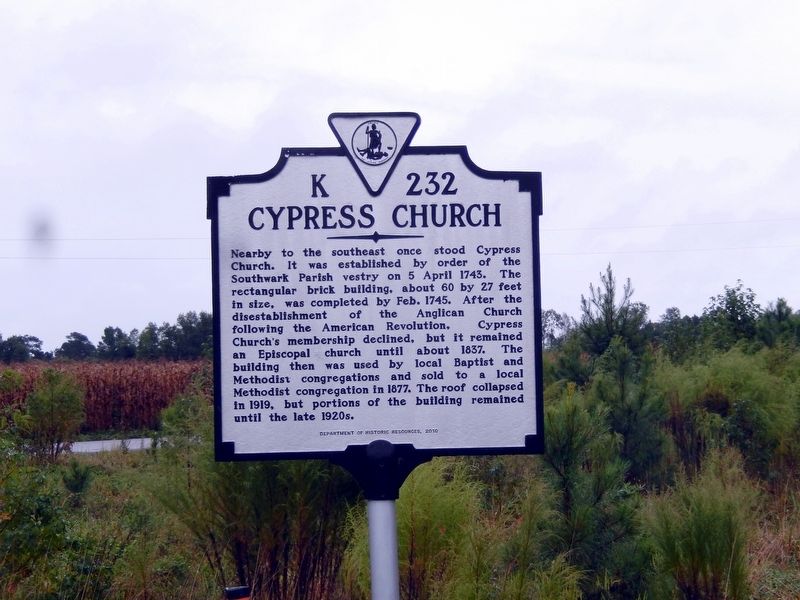Cypress Church Marker image. Click for full size.