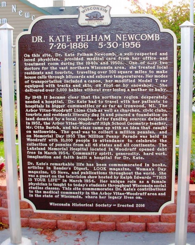 Dr. Kate Pelham Newcomb Marker image. Click for full size.