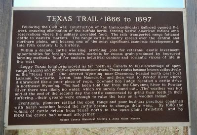 Texas Trail - 1866 to 1897 Marker image. Click for full size.