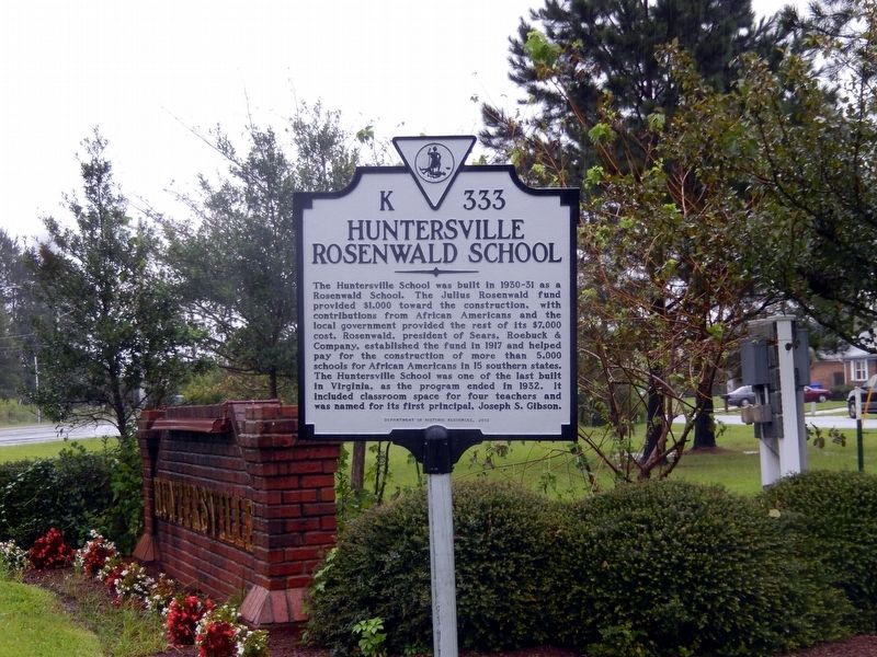 Huntersville Rosenwald School Marker image. Click for full size.