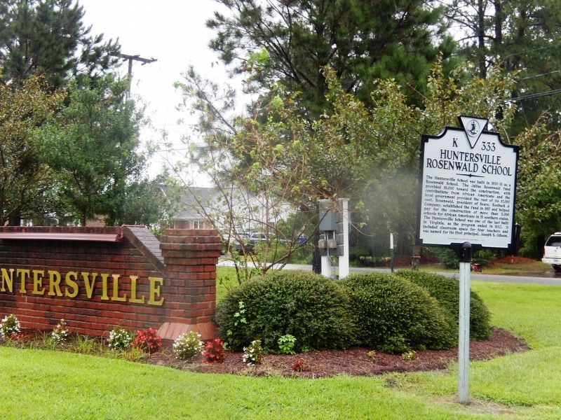 Huntersville Rosenwald School Marker image. Click for full size.