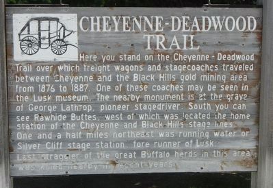 Cheyenne-Deadwood Trail Marker image. Click for full size.