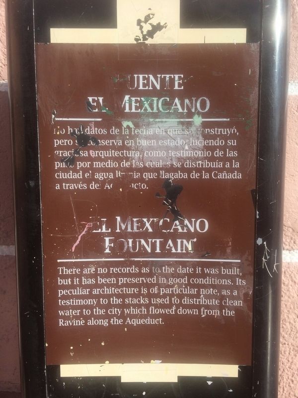 The previous El Mexicano Fountain Marker image. Click for full size.