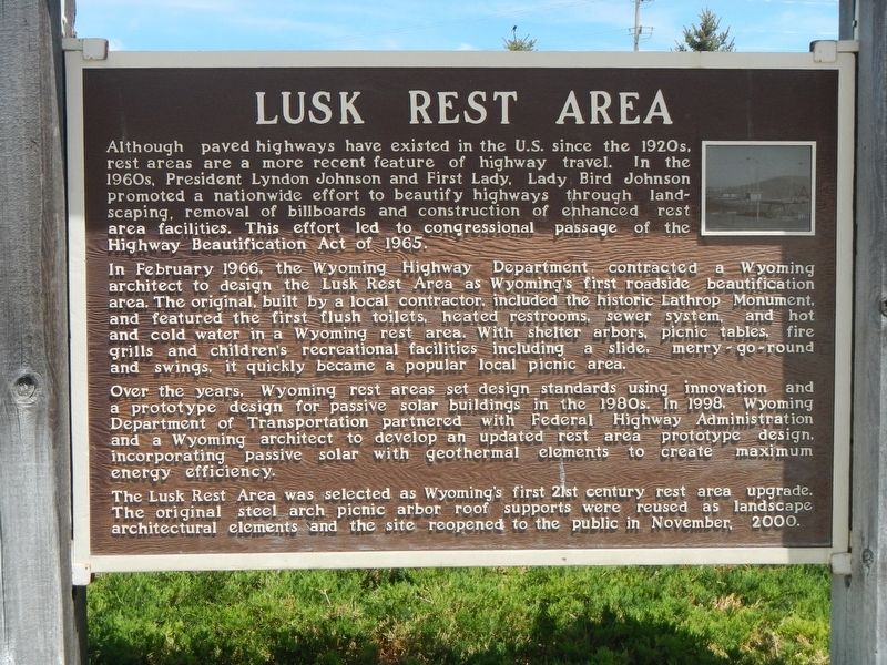 Lusk Rest Area Marker image. Click for full size.