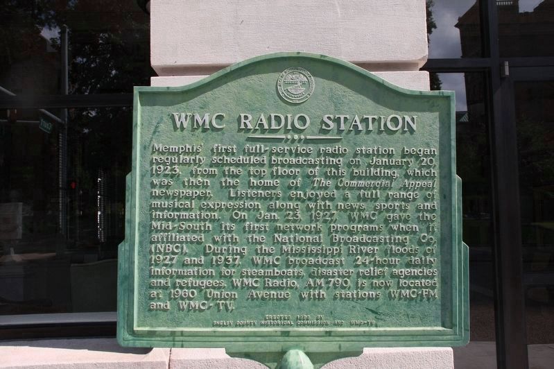 WMC Radio Station Marker image. Click for full size.
