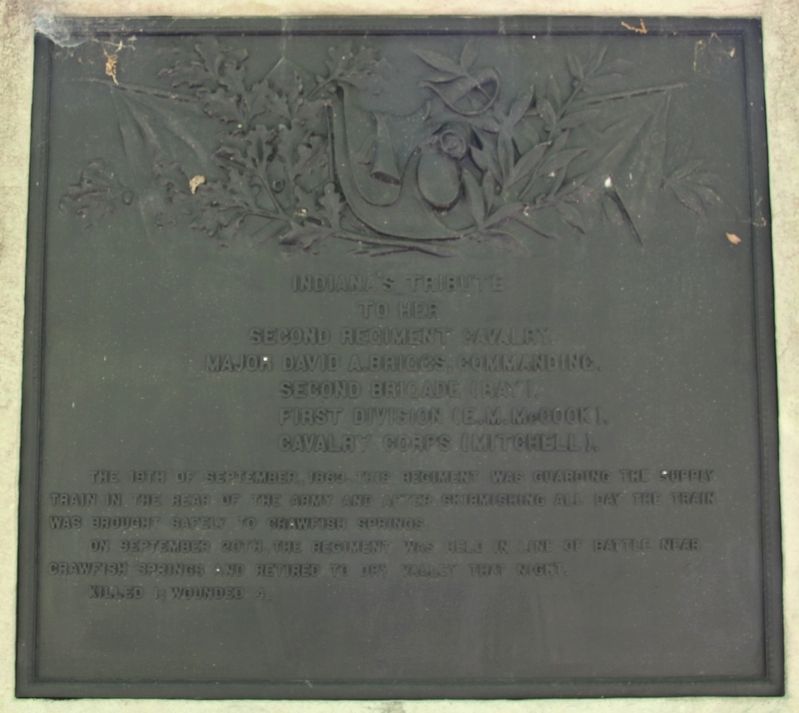 2nd Indiana Cavalry Marker. Click for full size. 2nd Indiana Cavalry Marker image. Click for full size.