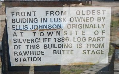 Oldest Building in Lusk Marker. Click for full size. Oldest Building in Lusk Marker image. Click for full size.