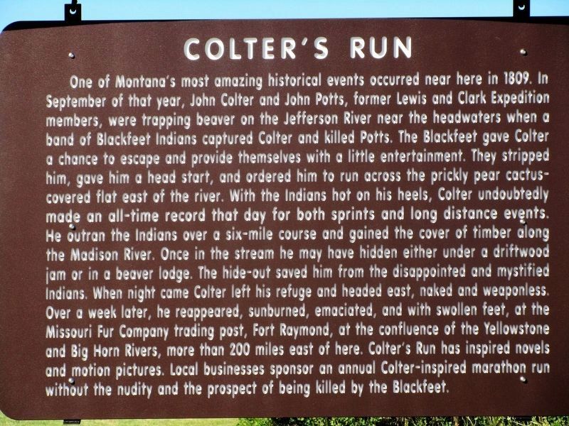 Colter’s Run Marker image. Click for full size.
