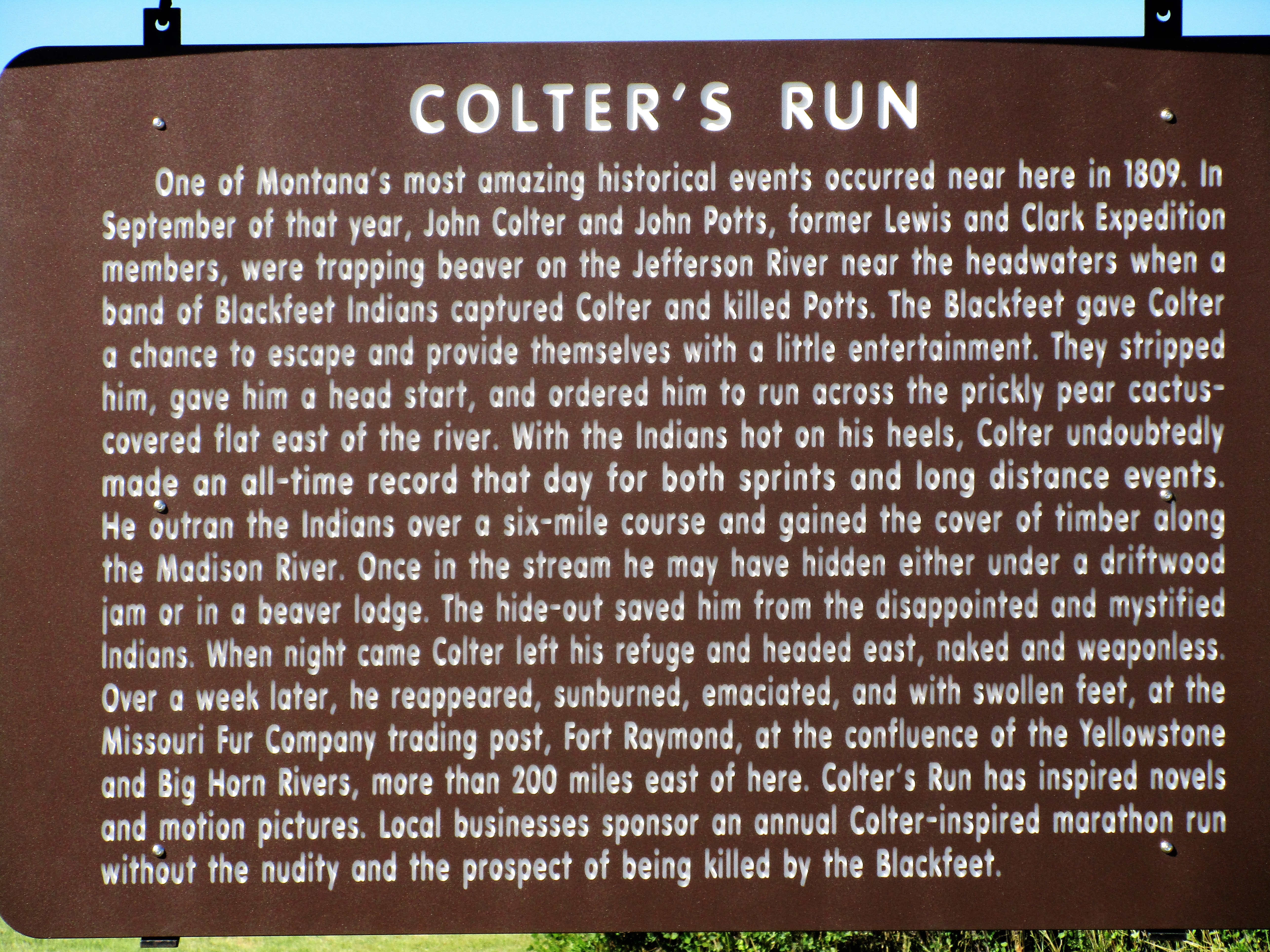 Colter’s Run Marker