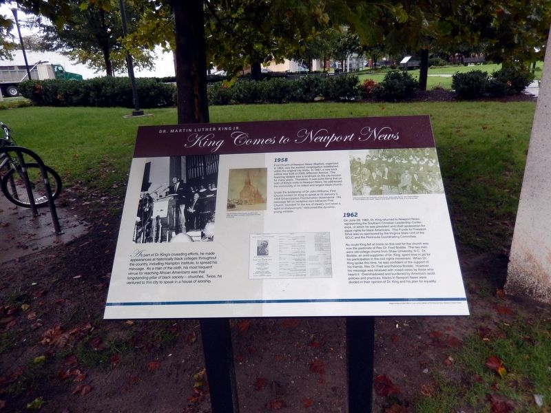 King Comes to Newport News Marker image. Click for full size.
