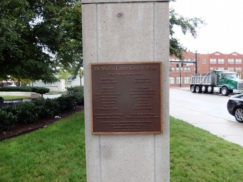 Plaque on entrance gate-Dr. Martin Luther King, Jr. Plaza image. Click for full size.