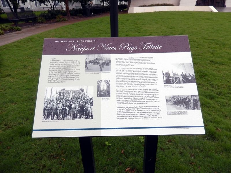 Newport News Pays Tribute Marker image. Click for full size.