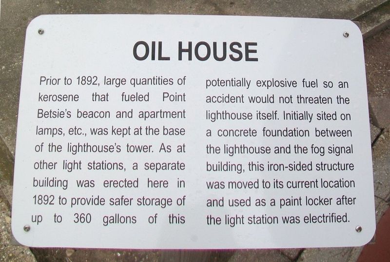 Oil House Marker. Click for full size. Oil House Marker image. Click for full size.