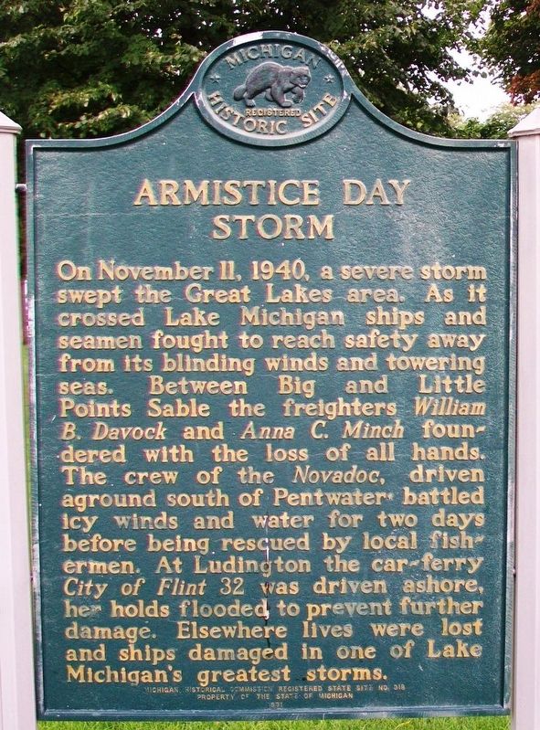 Armistice Day Storm Marker image. Click for full size.