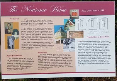 The Newsome House Marker image. Click for full size.