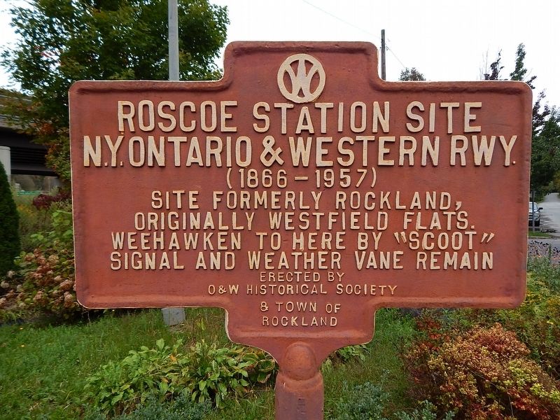 Roscoe Station Site N.Y Ontario & Western Rwy Marker image. Click for full size.