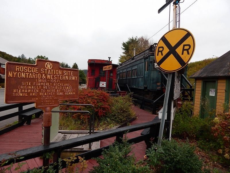 Roscoe Station Site N.Y Ontario & Western Rwy Marker image. Click for full size.