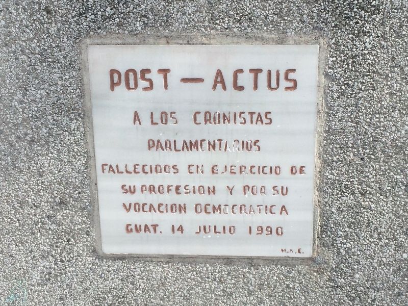 Fallen Guatemalan Congressional journalists additional marker from 1990 image. Click for full size.