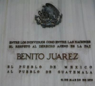 Benito Juárez original marker text image. Click for full size.