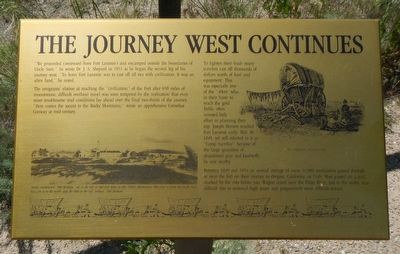 The Journey West Continues Marker image. Click for full size.