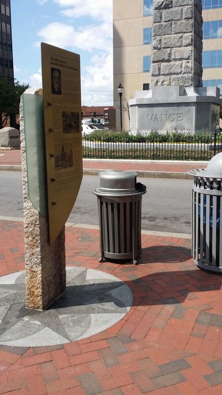The Early Years In Asheville's Historic Central Square Marker w/ Vance Memorial image. Click for full size.