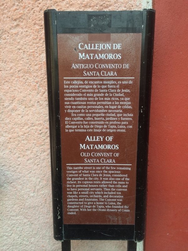 The previous Alley of Matamoros Marker image. Click for full size.