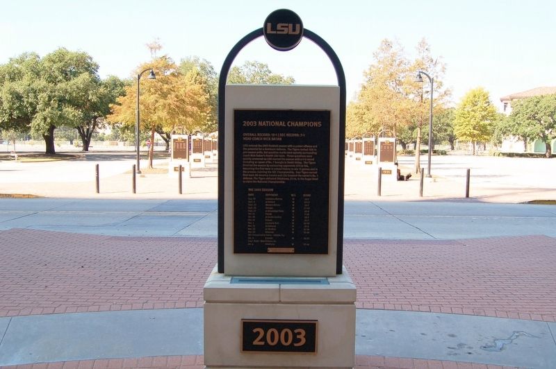 2003 National Champions Marker. Click for full size. 2003 National Champions Marker image. Click for full size.