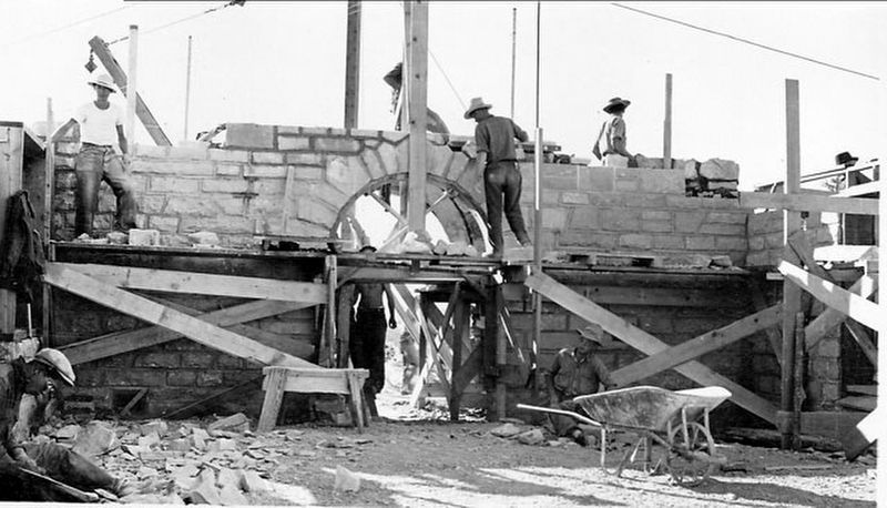 Civilian Conservation Corps workers constructing the Guernsey museum image. Click for full size.