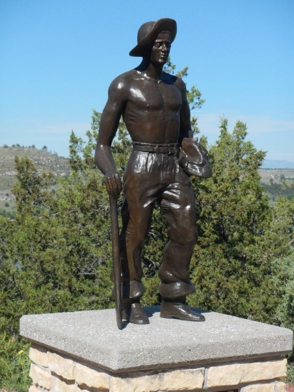 "CCC Worker" statue near the Guernsey State Park (CCC) museum image. Click for full size.