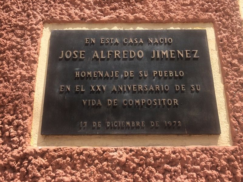Birthplace of José Alfredo Jiménez Marker image. Click for full size.