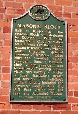 Masonic Block Marker image. Click for more information.